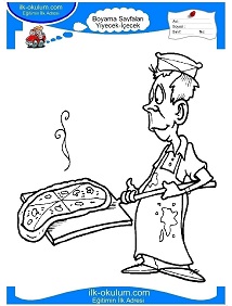 Çocuklar İçin Pizza Boyama Sayfaları 